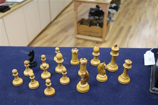 A Staunton pattern boxed chess set